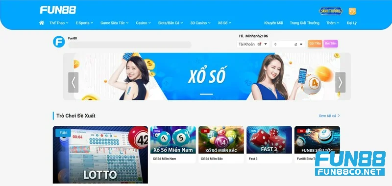 Đôi nét giới thiệu sảnh Xổ số Fun88