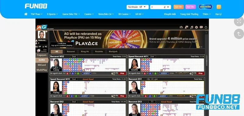 Game Casino đắt khách nhất tại Fun88
