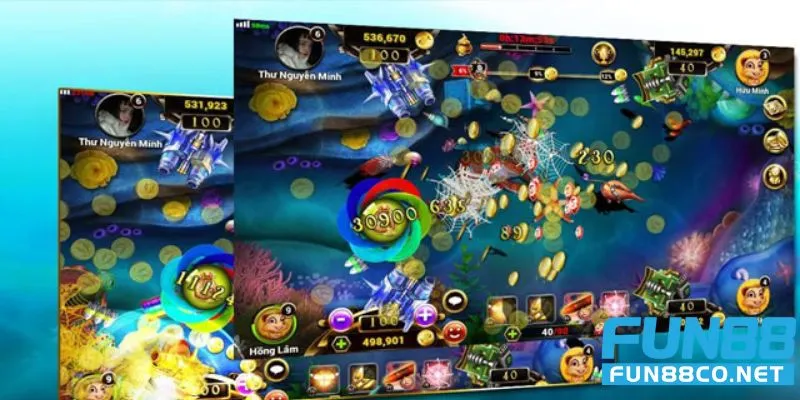 Giao diện bắn cá Fun88 sống động