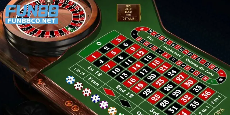 Giao diện Roulette Fun88