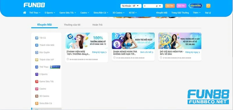 Khuyến mãi Xổ số Fun88 cực hấp dẫn