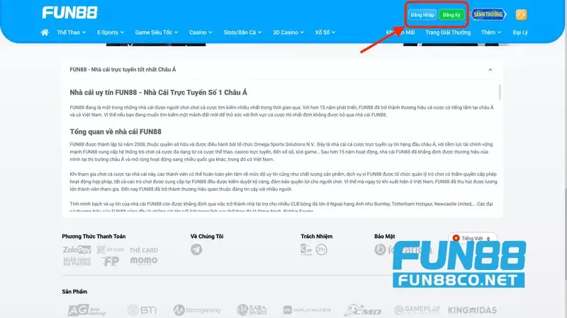 Lưu ý cần thiết khi đăng nhập Fun88