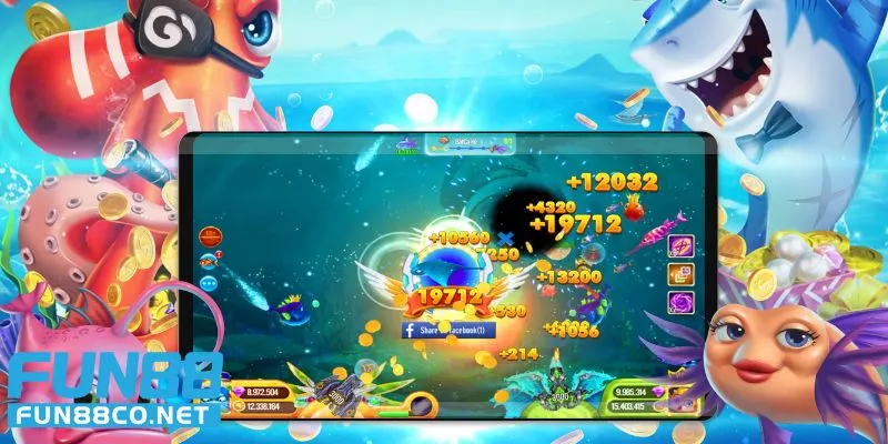 Người chơi săn cá nhận thưởng tại Fun88