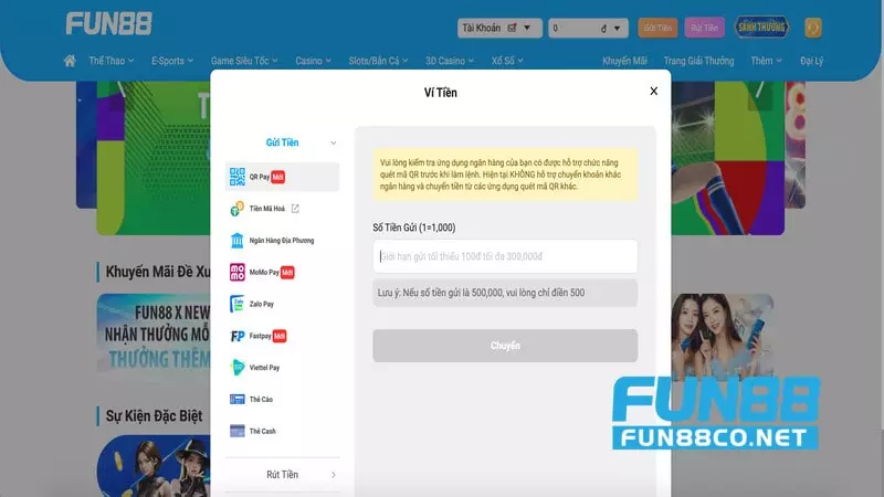 Thế mạnh khi gửi tiền vào nhà cái Fun88