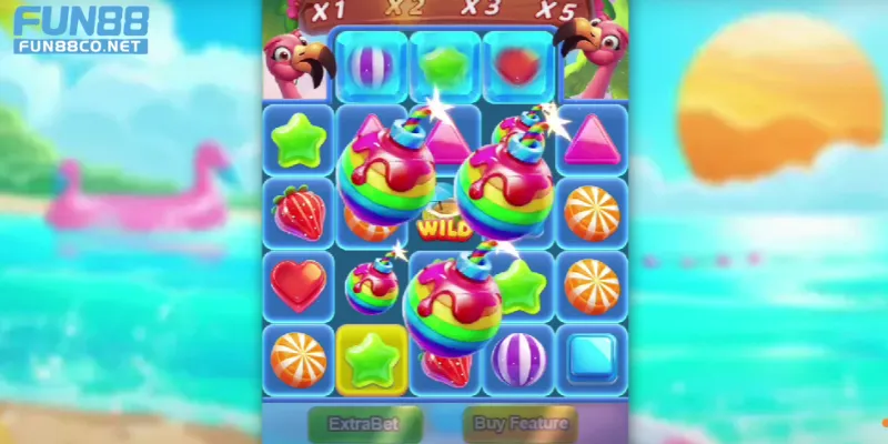 Hiệu ứng bom nổ đầy màu sắc nhiệt đới